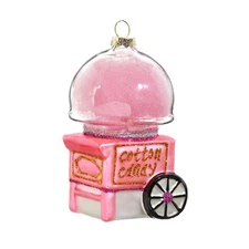Raz Imports Cotton Candy Machine Ornament 4" Glass & Sponge Christmas Home Decor