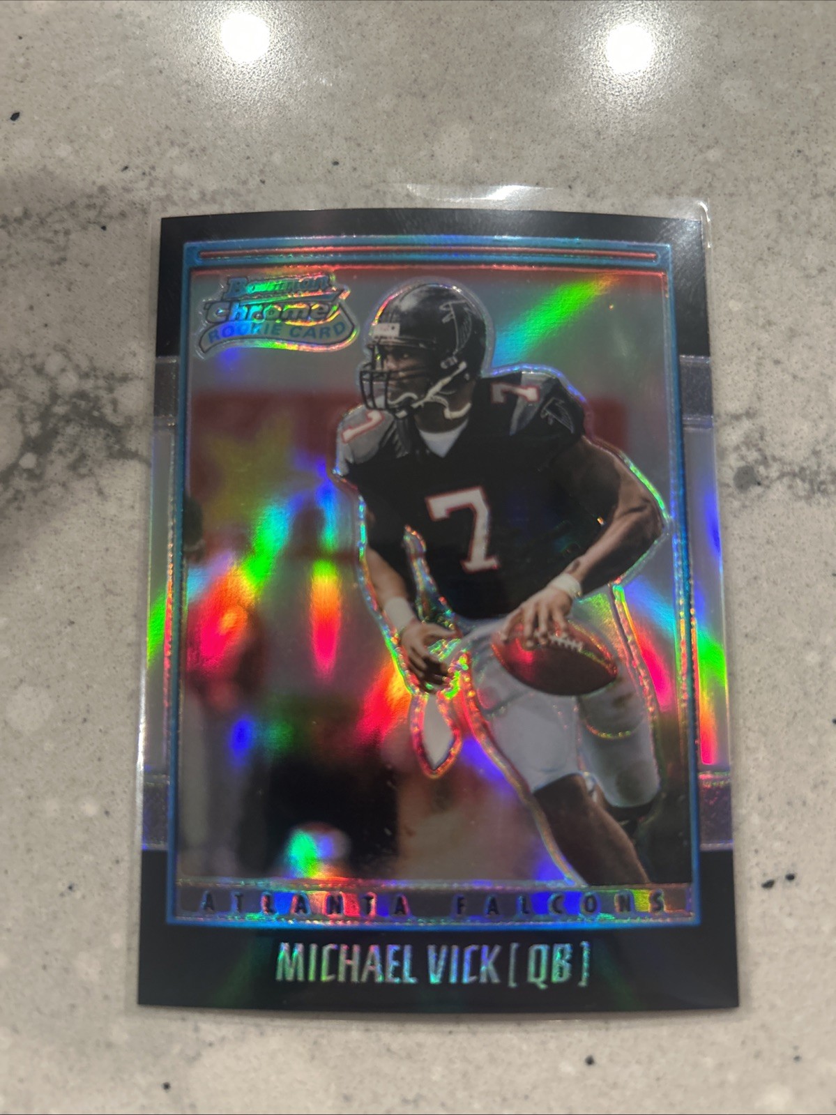 2001 BOWMAN CHROME MICHAEL VICK #180 ROOKIE RC REFRACTOR /1999 FALCONS 