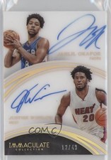 2015-16 Panini Immaculate Dual 12/49 Jahlil Okafor Justise Winslow #37 Auto i5q