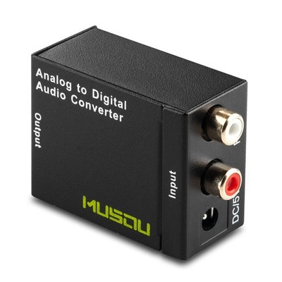 RCA to Digital Optical Coaxial Audio Converter Adapter with Optical Cable