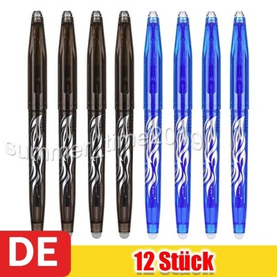 12 x Tintenroller radierbar Gelroller Ball 0.7 mm radierbarer Kugelschreiber Neu