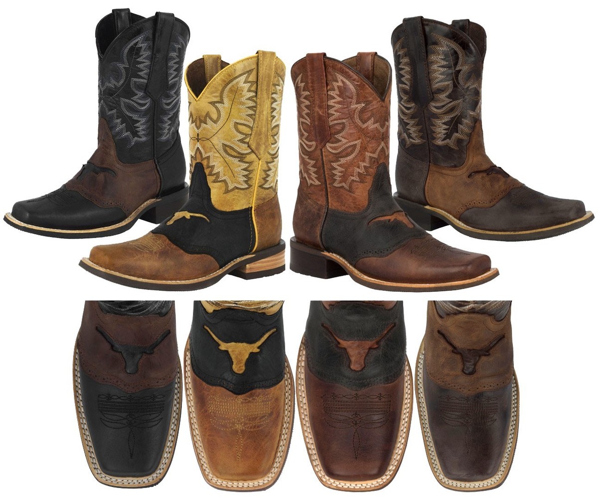 Mens Cowboy Boots Western Dress Bull Design Genuine Leather  display picture 3
