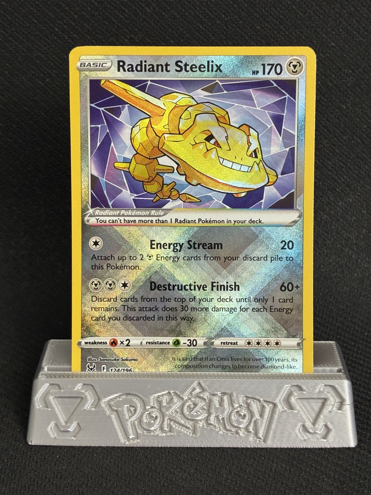 Radiant Steelix 124/196 Pokémon Sword & Shield Lost Origin Radiant Rare Holo