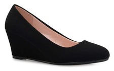 Olivia K Women's Adorable Low Wedge Heel Shoe - Easy Low Pumps - Basic Slip O...