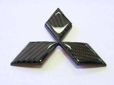 LANCER EVO 8 VIII FRONT BUMPER CARBON FIBER EMBLEM BK - Picture 1 of 1