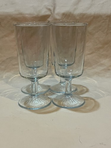 4 DUZ DETERGENT SOAP PROMO LIBBEY SAPPHIRE BLUE PEDESTAL STAR BASE GLASSES - Picture 2 of 6