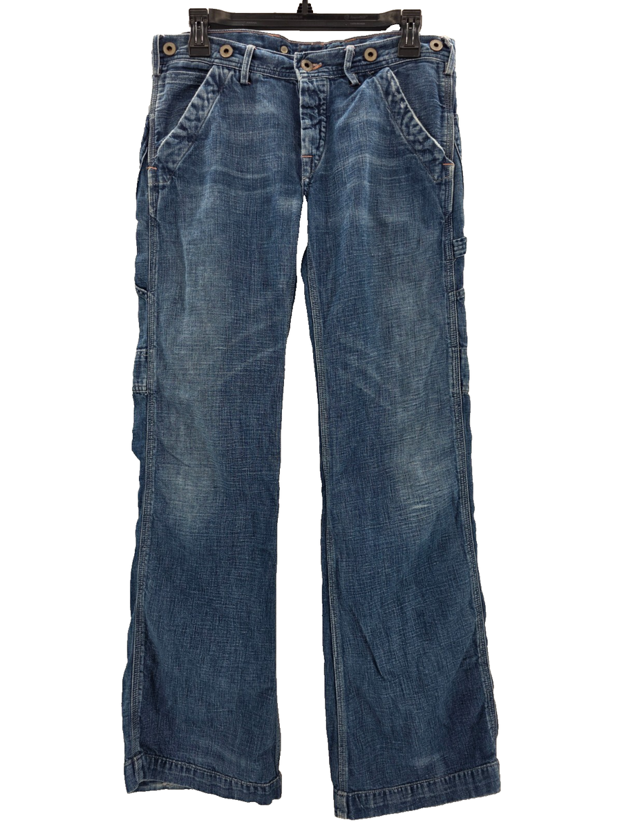 〈 RRL 〉selvedge denim flare work pants Double RL RRL Men's High Waist Flare Jeans Japan Woven