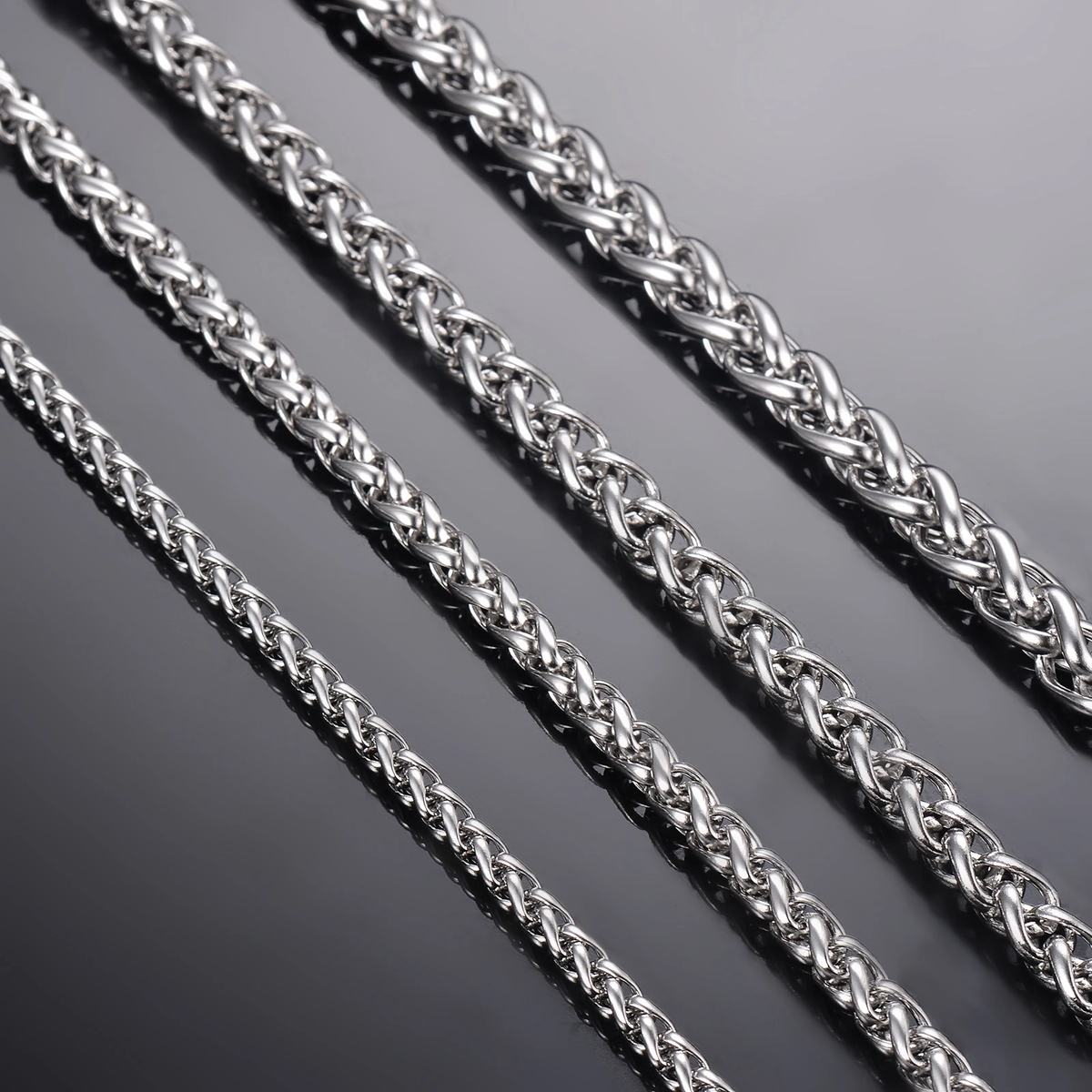 2.5mm-6mm 21-100cm Stainless Steel Keel Link Chain For Necklace