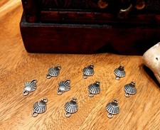 10 Verbinder Muschel / Muscheln silberfarben ...