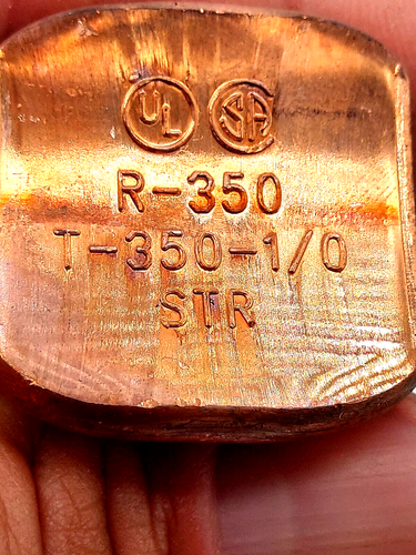 Topaz 700 Copper 350MCM - 1/0 Split Bolt Connector Like Burndy IN-1BZ *Box of 6* - Picture 8 of 8