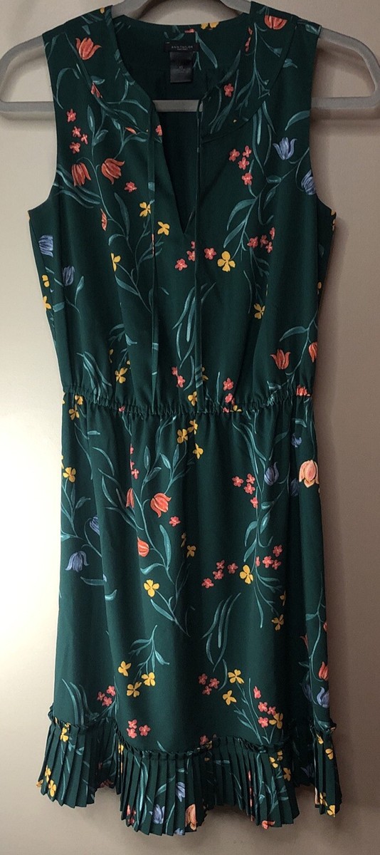 ann taylor green floral dress 90's Ann Taylor Blue Floral Silk Dress—[M] – mahshu main image 1