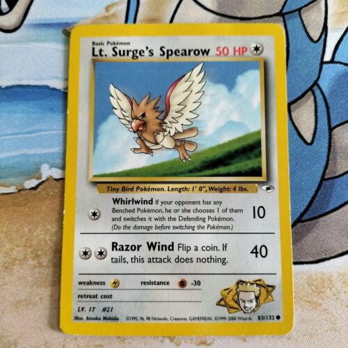 Lt. Surge's Spearow - 83/132 Gym Heroes - Pokemon Card - Picture 1 of 2