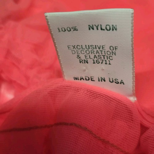 Vintage Satin Feel Tangerine Ruffled Long Nightgown 100% Nylon Size Med ~ USA - Bild 9 von 9