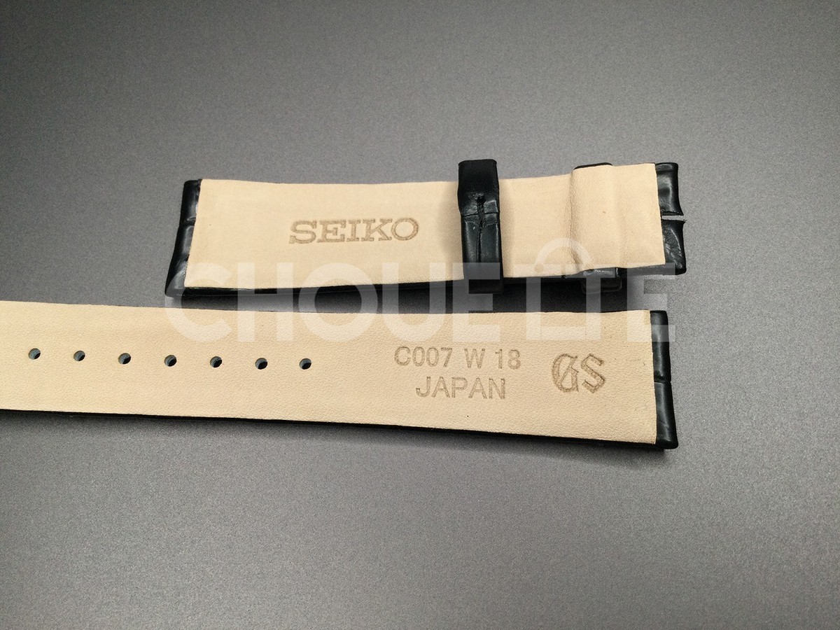 OEM Grand Seiko SBGW033 / 9S64-00B0 18mm Black Crocodile Leather