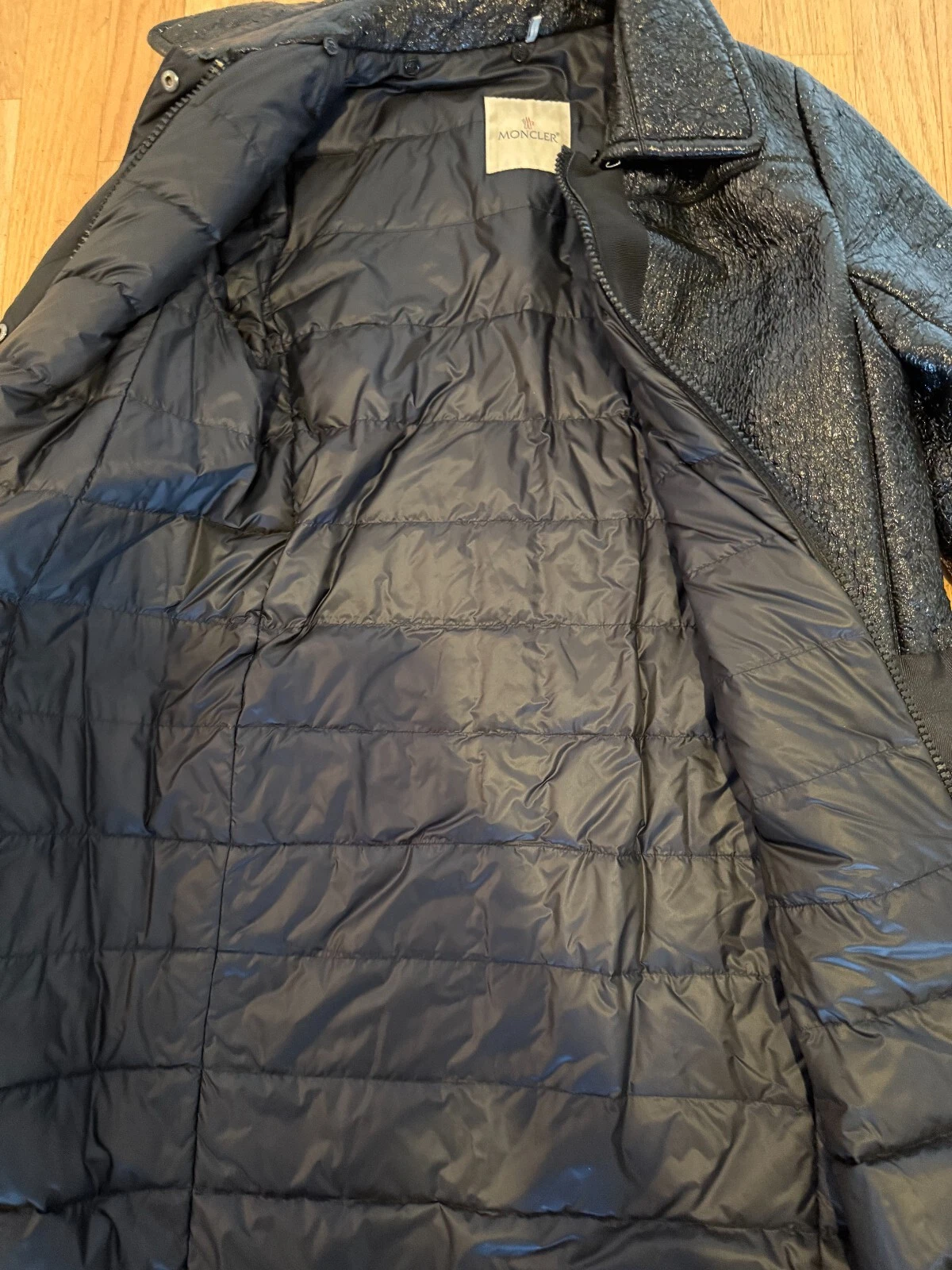 MONCLER DONNA PIUMINO NEUF NERO LUCIDO GIACCA CAPPOTTO TAGLIA 1