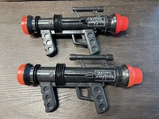BROKEN - MISSING PARTS - Pair of Vintage Astro Zapper Plastic Ball Shooters