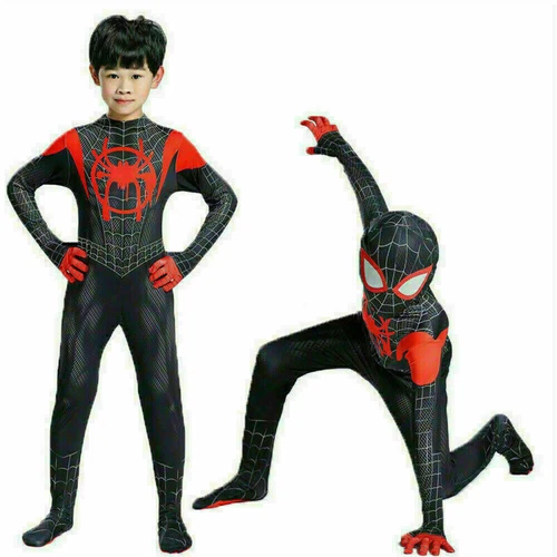 Children Spiderman Costume Boys Super Hero Fancy Dress Myers Cosplay Clothes UK - Picture 27 of 27