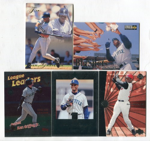 Ken Griffey Jr. 5 Baseball Card Lot HOF MARINERS REDS WHITE SOX (LOT 223)