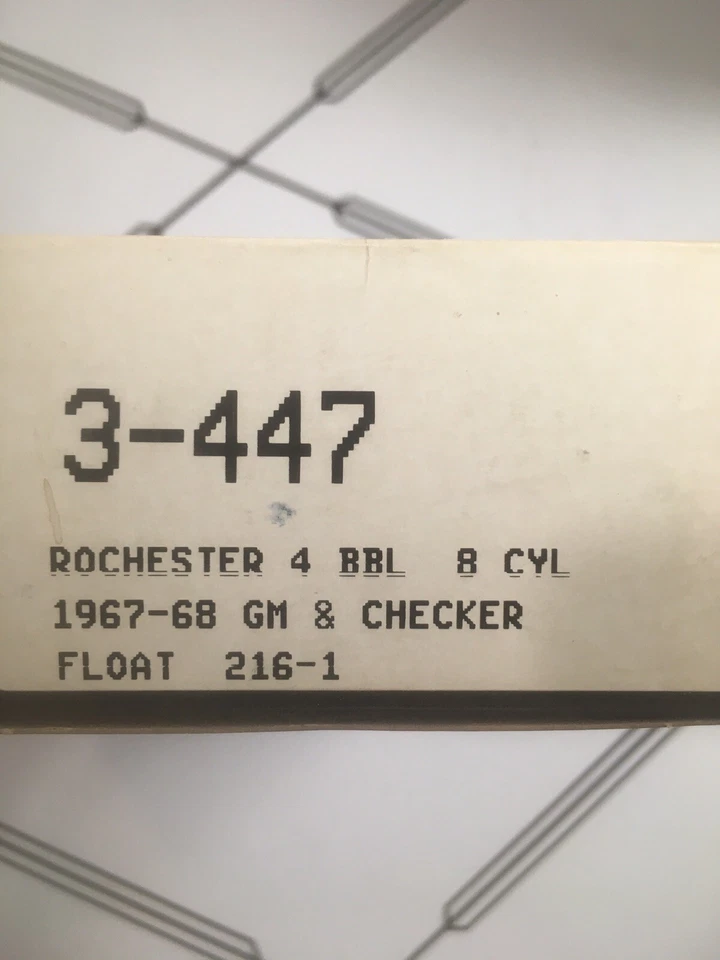 Комплект для обновления карбюратора Holley 3-447 Rochester 4 барр. 8 цилиндров 1967-68 и Checker - Изображение 2 из 3
