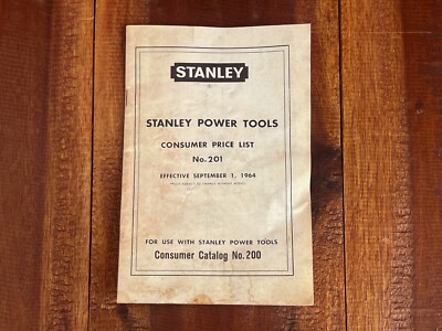 Vintage c.1964 STANLEY USA Power Tools Consumer Price List No.201 Router Plane 