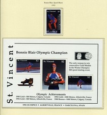 St Vincent   MNH    1640-41   Bonnie Blair Olympic Speed Skater     TA092