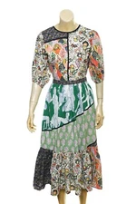 Rhode Resort Floral Maxi Dress S 6 Women's Casual Half Sleeve Flared NEW 40470