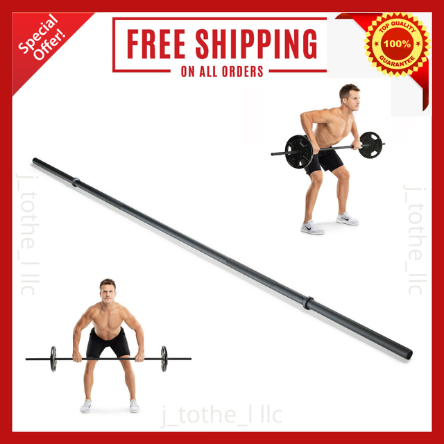 Weider Solid Barbell 6ft 72 Inch Steel Straight Standard Weight Lifting