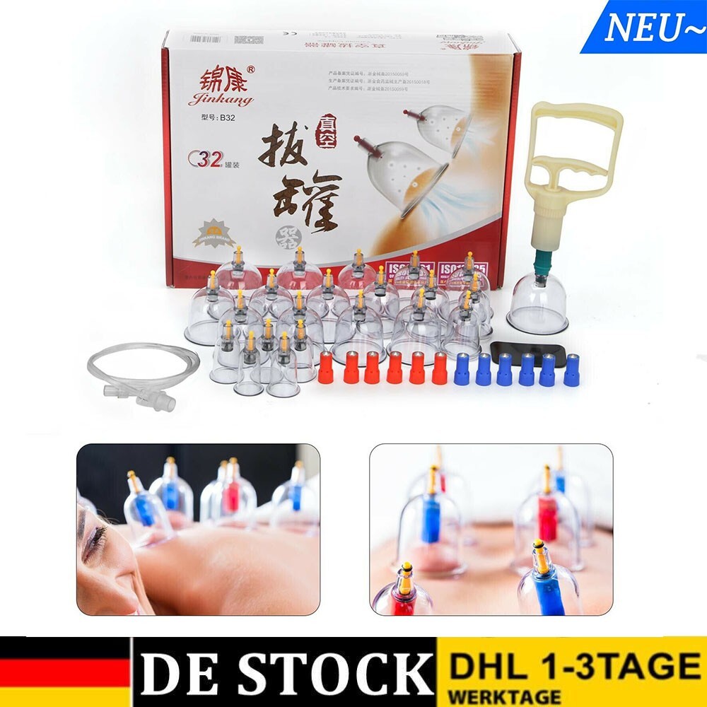 Schröpfen Set Mit 32tlg-Schröpfgläser Rohr-Cupping Schröpfset Für Vakuum Massage
