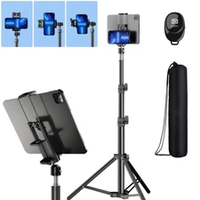 66.9'' Heavy Duty Floor Tablet Tripod Stand Adjustable for iPhone iPad Pro 7-11"