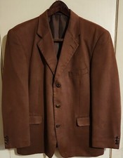 Oleg Cassini Mens Microsuede Brown Blazer Size 42S