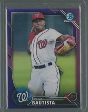2016 BOWMAN CHROME DRAFT RAFAEL BAUTISTA NATIONALS RC PURPLE REFRACTOR SP 81/250