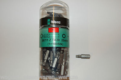 WERA Bits Kreuzschlitz Pozidriv, PZ1 - PZ2, 25mm, 1/4'' (6,3mm)