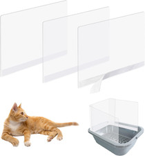 3 Pcs Cat Litter Box Splash Guard Pee Shields - Anti-Splashing Reusable High