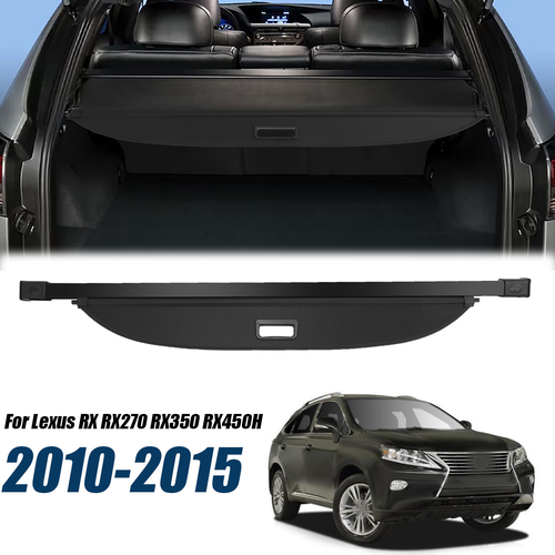 Auto Kofferbak Hoedenplank, voor Lexus RX Rx270 Rx350 Rx450H 2010-2015Veiligheidspaneel Rolgordijn,BBlack2010-2015