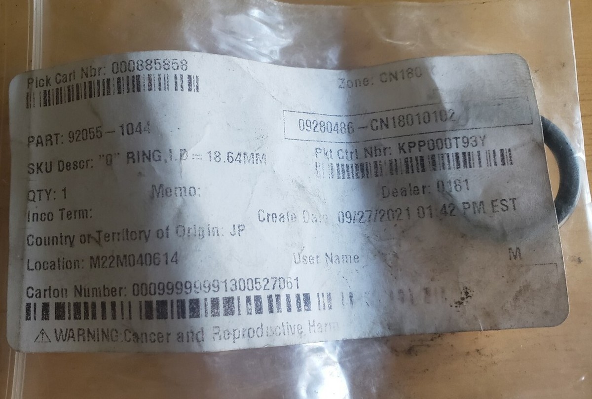 帯　確認用 Kawasaki NOS NEW 92055-1044 O Ring I.D=18.64mm KZ VN ZG ZL ZN | eBay