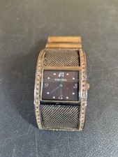 Fossil F2 Watch ES-1718 Womens 30mm Case Quartz Three Hands Analog Gem Set