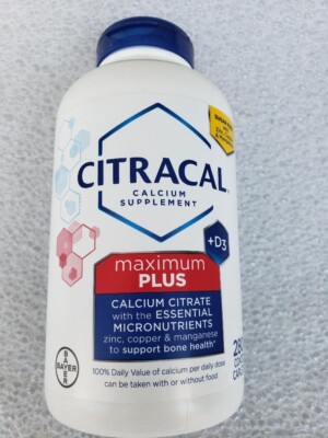 Citracal Maximum Plus Calcium Citrate + D3, 280 Caplets  NEW SEALED