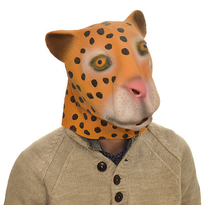 Latex Leopard Maske Voll Überkopf Tier Halloween Kostüm Lustig Cosplay Katze