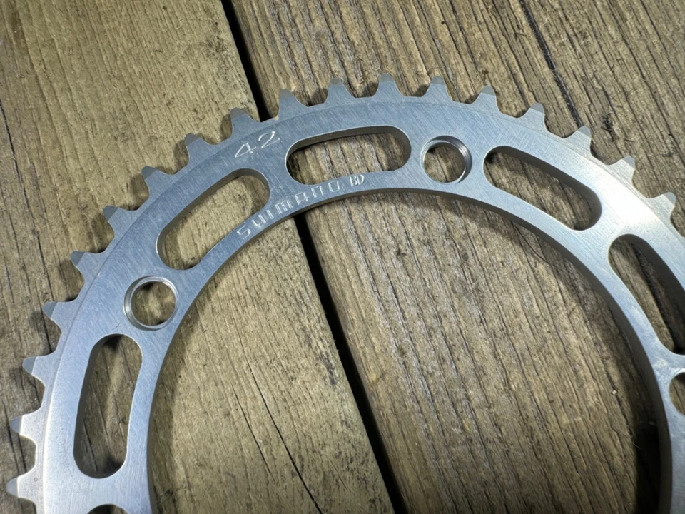 SHIMANO Chainring 42T Fixie Track Old School BMX 5 Arm 130 BCD Japan Vintage - Image 2 of 4