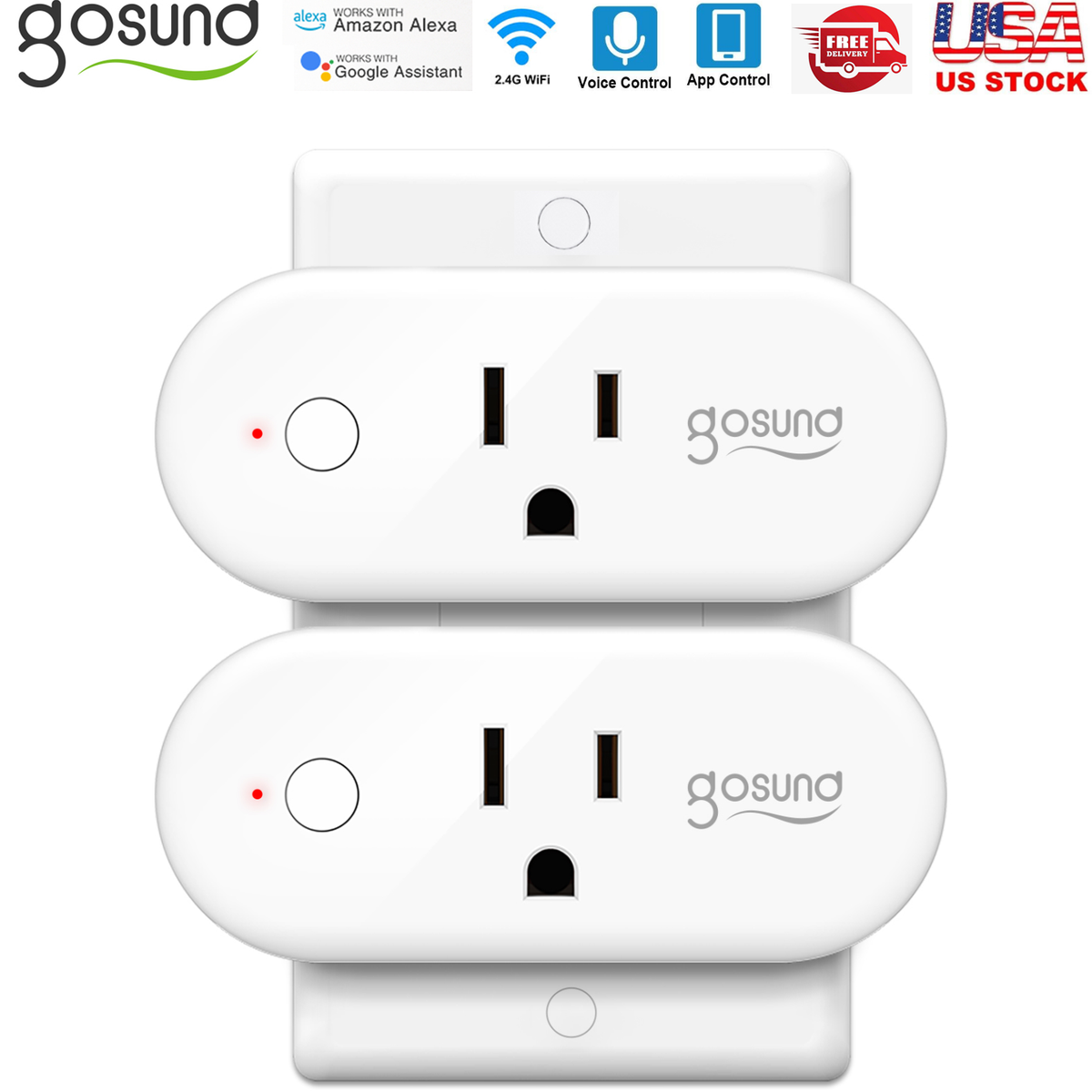 Gosund 4Pack WiFi Outlet Socket Mini Smart Plug Home Work With