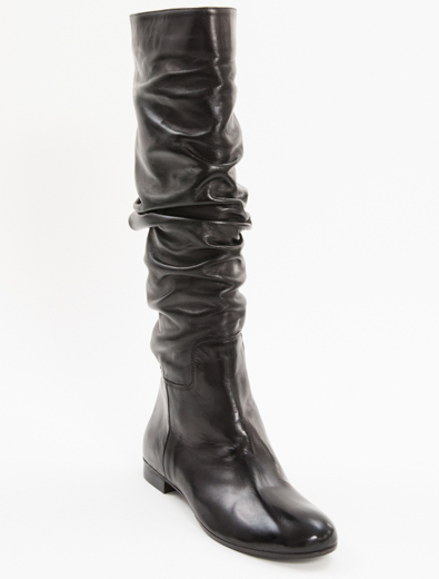 New Franco Russo Pull-On Black Leather made in Italy Boots Size 39