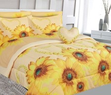 SUNFLOWERS YELLOW COLOR DECORATIVE COMFORTER SET AND SHEET SET 8 PCS FULL SIZE