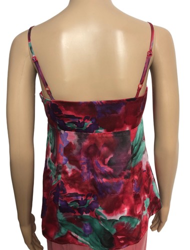 Ann Taylor LOFT Satin Top 4P NWT Red Floral Remov Shoulder Straps Side Zip Lined - Picture 4 of 12