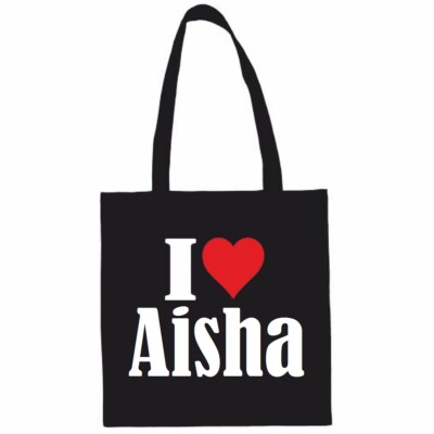 Tasche Beutel Baumwolltasche I Love Aisha Schulbeuten Einkaufstasche Sporttasche
