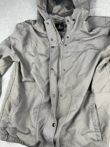 Volcom Gray Water Resistant Mesh Lining Enemy Stone Windbreaker Jacket Size M - Picture 8 of 24