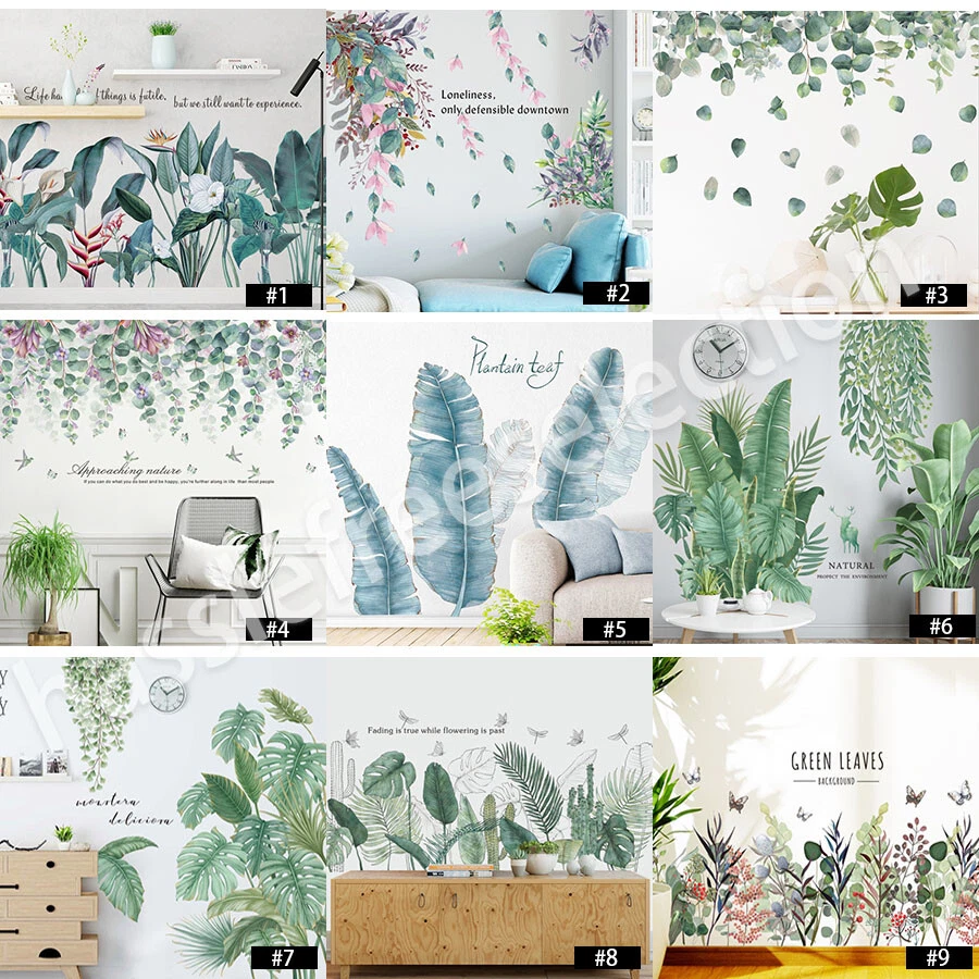 Tropical Green Leaves Wall Removable Vinyl Stickers Decor Decal Kids Nursery Art - image 3 of 4