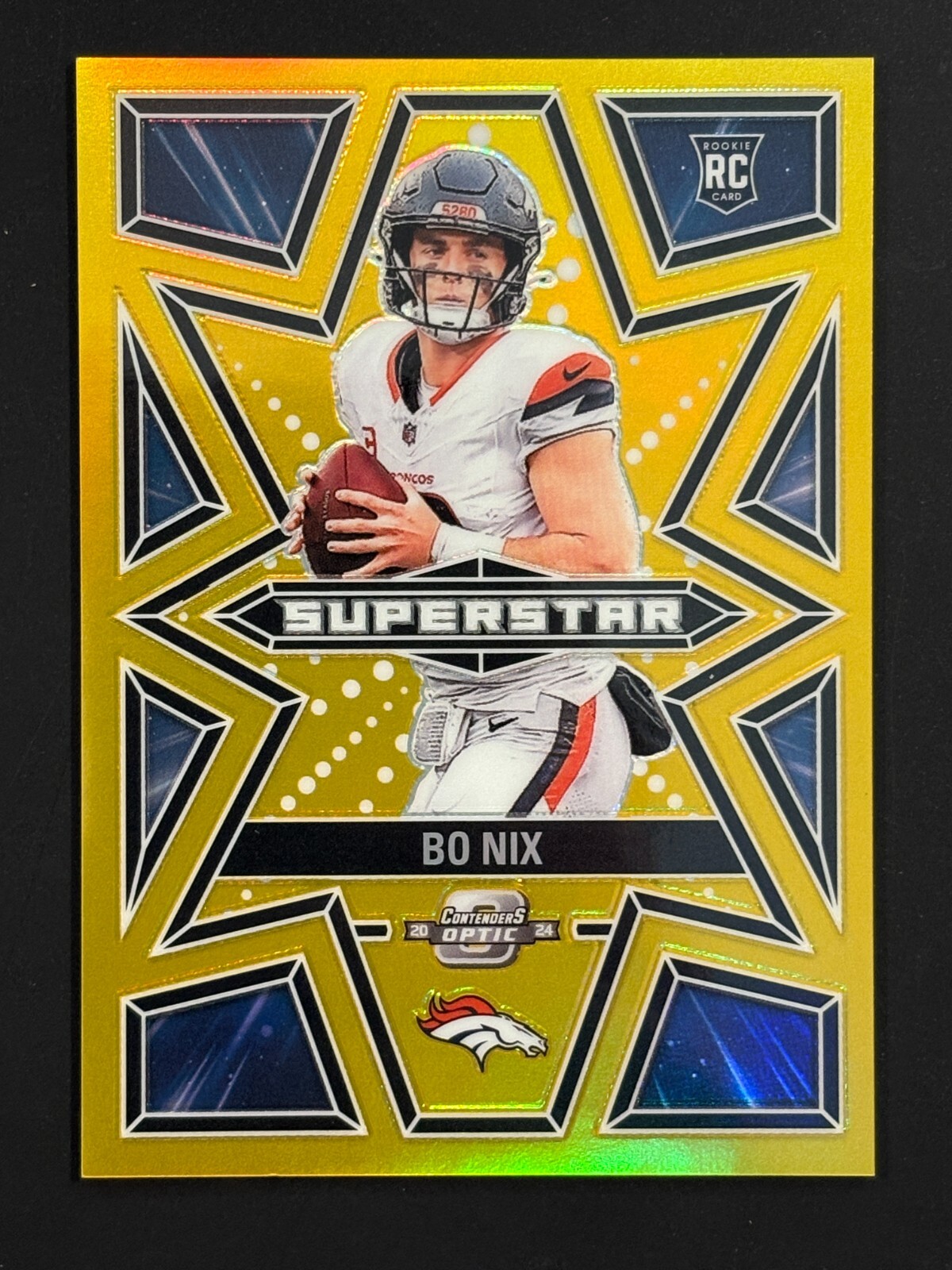 2024 Panini Contenders Optic #S-BNX Bo Nix Superstar Gold Prizm 6/10 BRONCOS RC