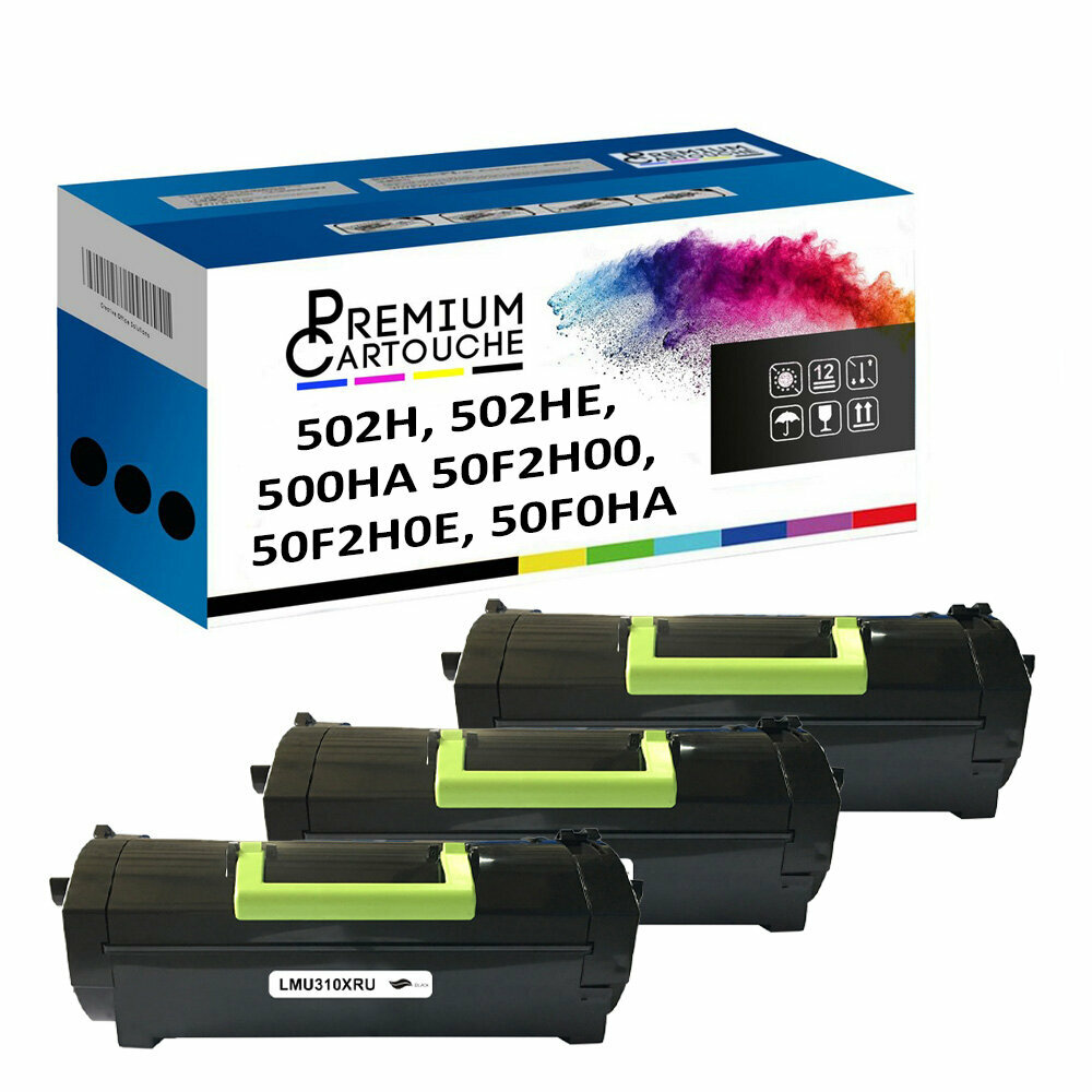 Cartouche toner 502H noire compatible Lexmark de qualité premium x3