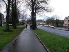 Photo 6x4 Tree-lined pavement by Berryknowes Road Cardonald Between Cardo c2009