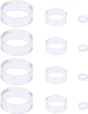 Acrylic Display Stand 12Pcs Clear round Plastic Baseball Ring Stands Holder